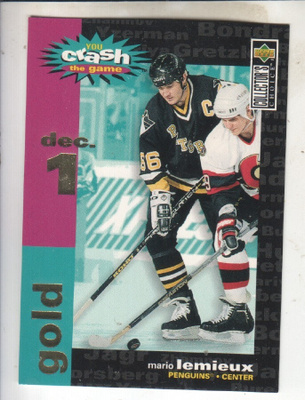 1995-96 UD cc You Crash the Game Gold Lemieux Dec 1