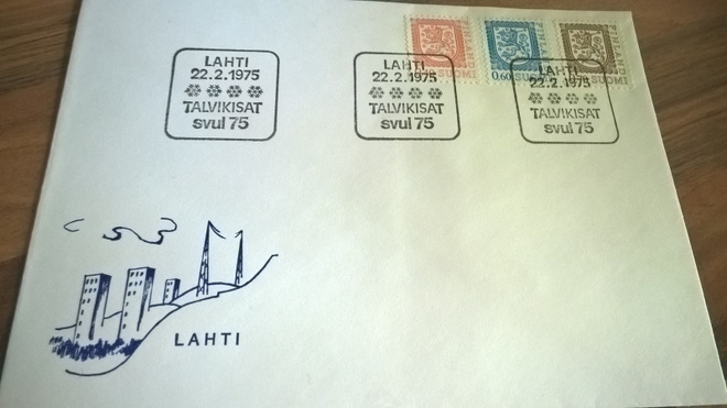 Kuori Lahti 1975 Talvikisat Svul75 erikoisleimalla