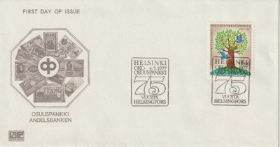 1977 Osuuspankkitoiminta merkin FDC-kirje