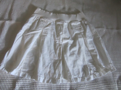 Hame 160 cm / 11 - 12 v / Benetton * valkoinen * puuvillaa *
