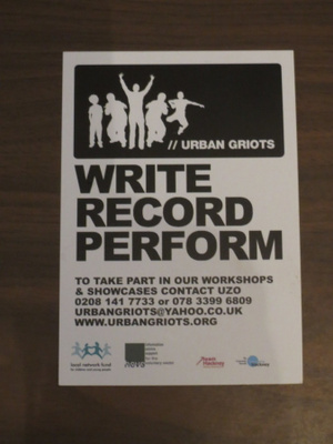 Urban Griots mainoskortti