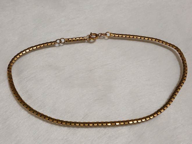 Vintage nilkkaketju Box Chain Gold double