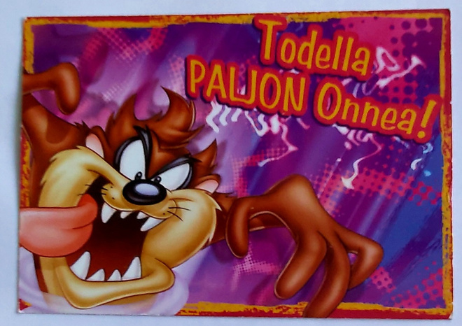 LOONEY TUNES-Tasmanian Devil-Taz-KULKEMATON POSTIKORTTI