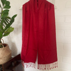 Tummanpunainen pashmina huivi - pikkukuva 1