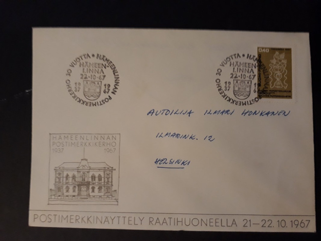 1967  Hlinna - Postimerkkinäyttely 22.10.
