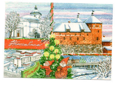 Pitkäranta: kuvia Hämenlinnasta (joulukortti)