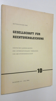Mitteilungen der Gesellschaft fur rechtsvergleichung - n...