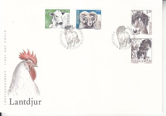 Ruotsi fdc 1994 kotieläimiä.