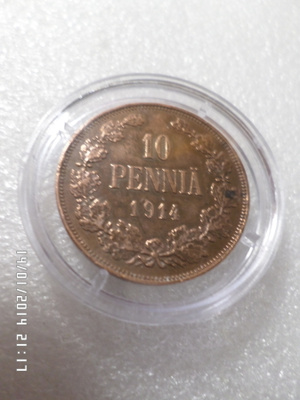 10 penniä 1914 Sistikuntoien raha,,