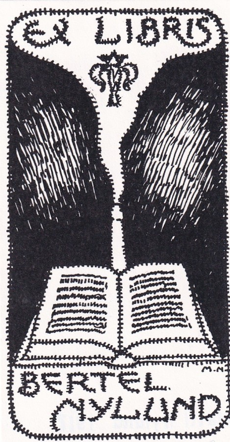 Ex Libris,  Bertel Nylund, takana: Matti Nylund 1917,  b433