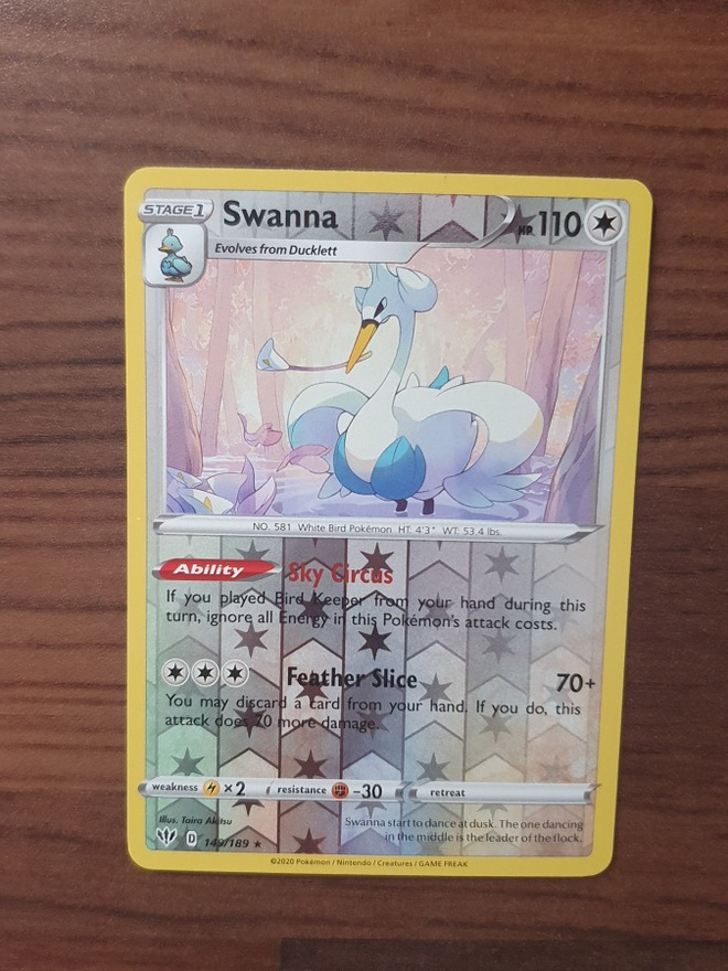 Pokemon Swanna 149/189 Reverse holo Rare