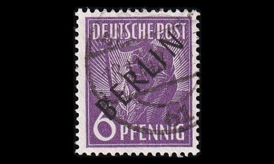 Berlin 2 o Musta päällepainama 6 Pf (1948)