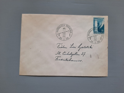 FDC Suomi 1956 Porkkala, EL, tuloleima
