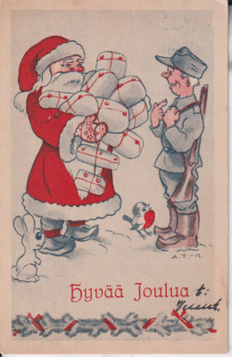 Arnold Tilgmann, Joulupukki ja sotilas ,Hyvää Joulua .  e217
