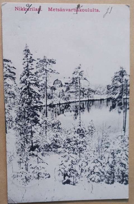 Pieksämäki,Nikkarilan Metsänvartijakoululta,talvipk p. 1911