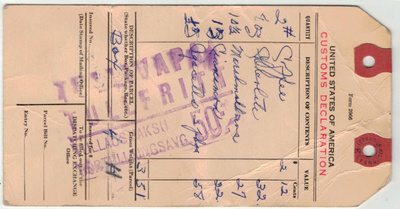 1942 M30 50mk Tre ulk.paketin tullausmaksu