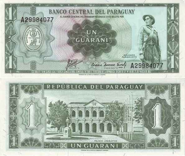 Paraguay 1 Guarani v.1963 (P-193b) UNC
