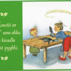 kortti ** Kissa ja koira tai lapsi - eril. taidekortteja - pikkukuva 5