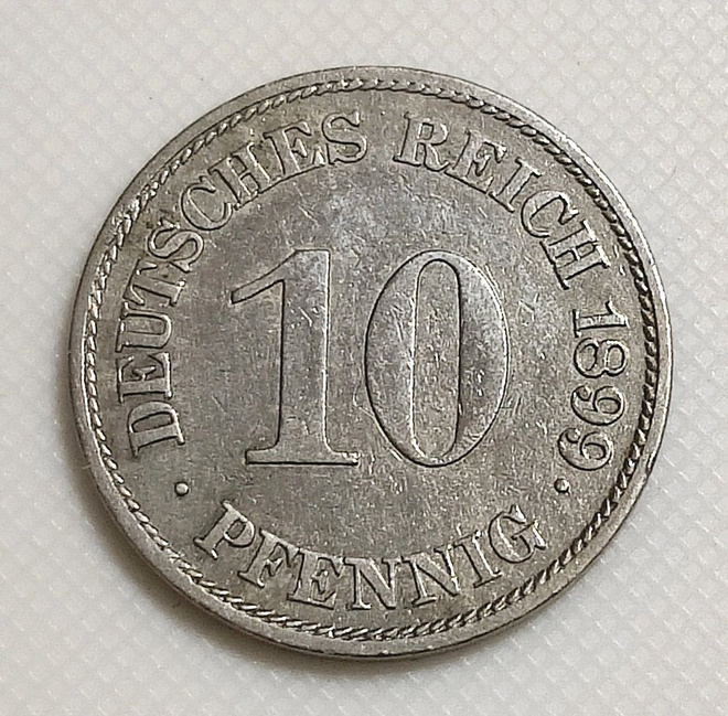 Saksa 10 Pfennig 1899E