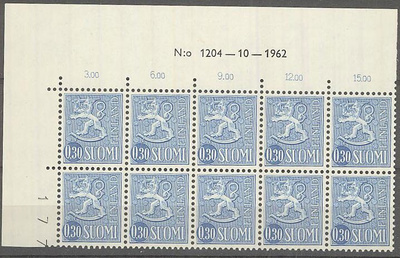 M63 1963 30p sininen nro-10lö ++