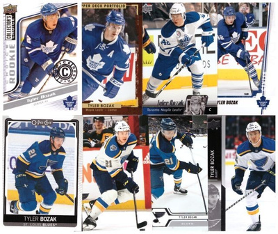 8 x TYLER BOZAK Maple Leafs, St. Louis Blues sis. 1 x Rc