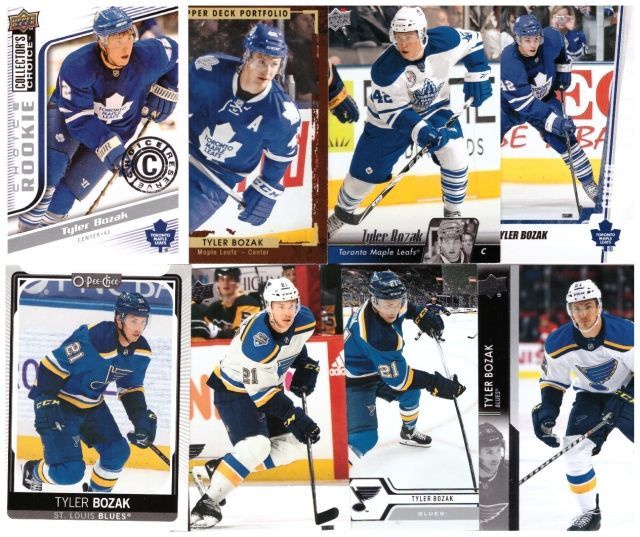 8 x TYLER BOZAK Maple Leafs, St. Louis Blues sis. 1 x Rc