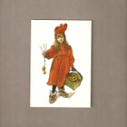 Carl Larsson : Tyttö, omenakori ja kynttilät. kiiltävä pinta - pikkukuva 1