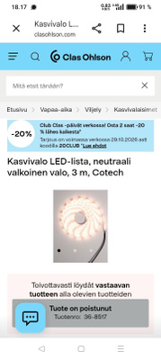 Led-kasvivalonauha 3m