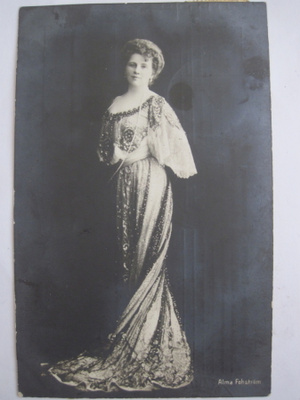 VANHA Postikortti Alma Fohström Oopperalaulaja Kulk. 1906