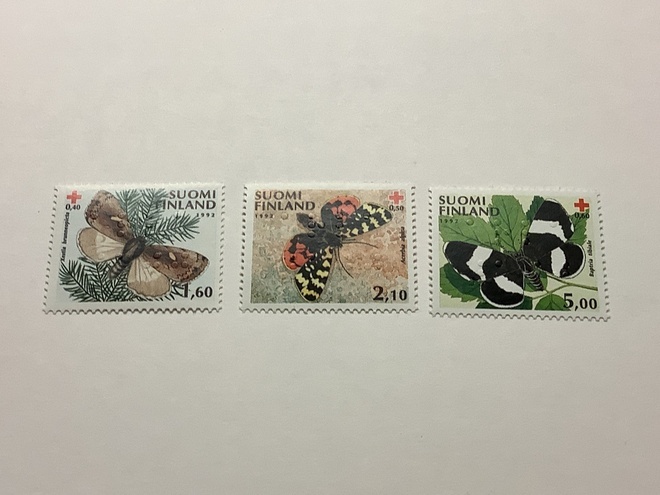 1992 Punainen risti sarja perhosia ** postituore