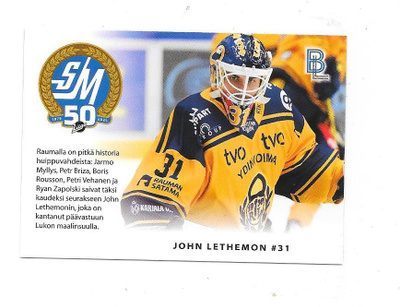 2024-25 BlueLine MatchCard #1/6 John Lethemon Lukko MV