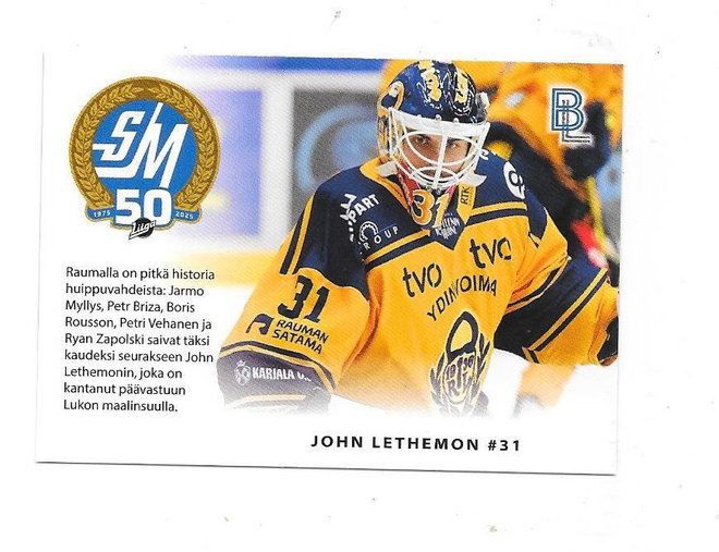 2024-25 BlueLine MatchCard #1/6 John Lethemon Lukko MV