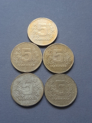 5 MARKKAA 1972, 5kpl