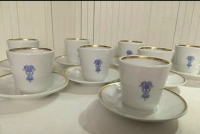 Rare Antique Rosenthal R.C. Bavaria Tea Set, 8 Cup & Saucer