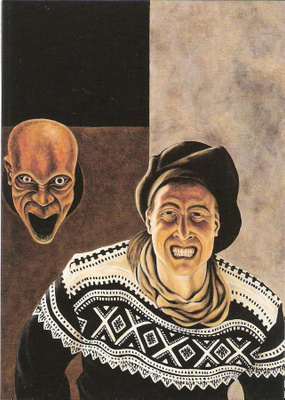 Postikortti N G Hammer Selfportrait with shadow