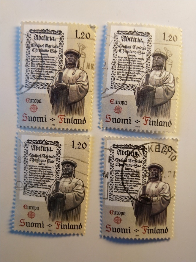 Postimerkki Mikael Agricola Abckirja 1,20