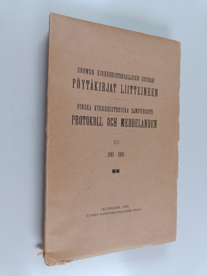 Suomen kirkkohistoriallisen seuran pöytäkirjat liitteinee...