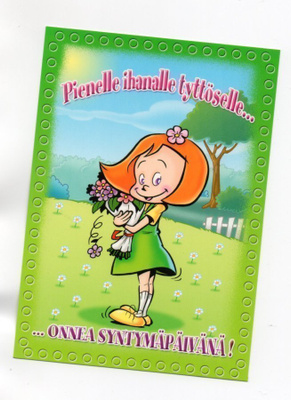 Tytölle... °"ONNEA SYNTYMÄPÄIVÄNÄ!"° -KORTTI / Papron