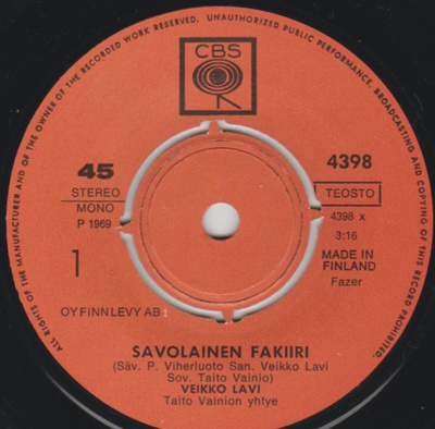 VEIKKO LAVI: Savolainen fakiiri * Tavallinen… * FIN 1969