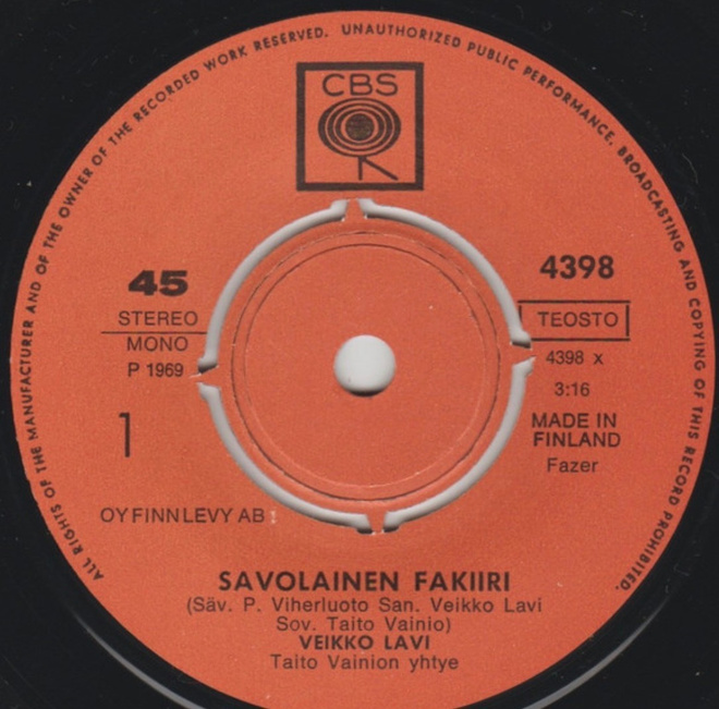 VEIKKO LAVI: Savolainen fakiiri * Tavallinen… * FIN 1969