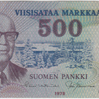 500 Markkaa 1975 A-sarjaa, mustalla langalla, kl.5 - pikkukuva 1