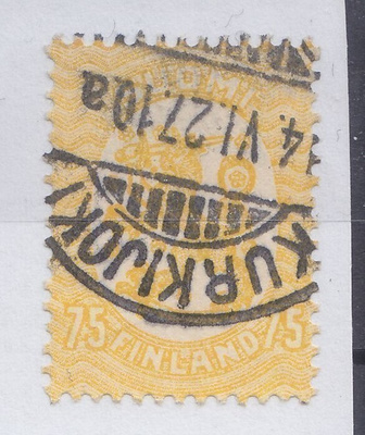 M17 75p keltainen kaunisleimaisena.