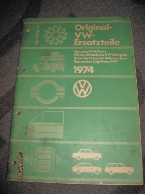 Volkswagen 1974 varaosakirja