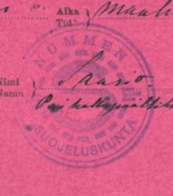 POSTIL.MUMMEN SUOJELUSKUNTA LEIMA
