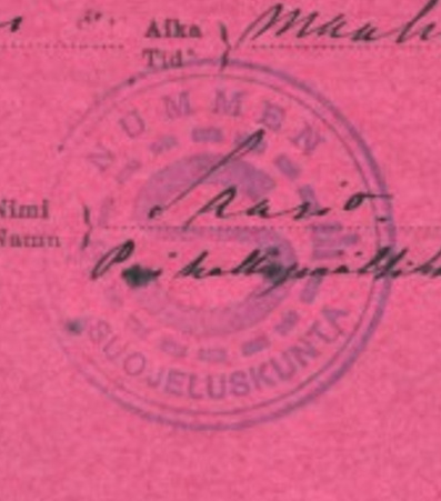 POSTIL.MUMMEN SUOJELUSKUNTA LEIMA