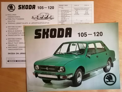 1977 Skoda 105 / 120 esite - KUIN UUSI - suomalainen