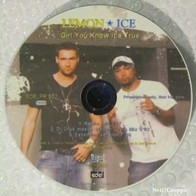 Lemon Ice • Girl You Know It's True PROMO CDr-Single