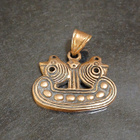 Viking Jewelry Viking laiva riipus pronssi - pikkukuva 1