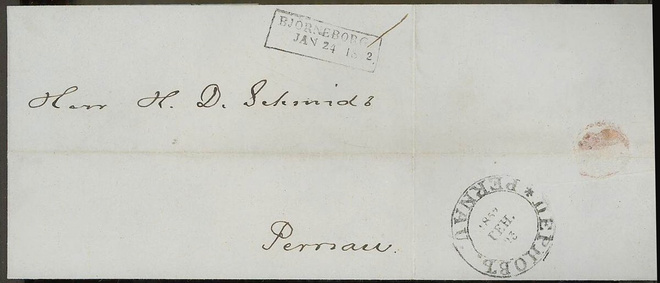 1852 kirje Porista Pärnuun
