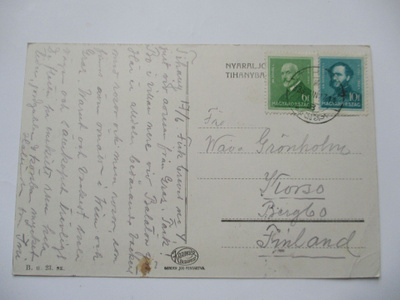 1936 Unkari kortti Korsoon